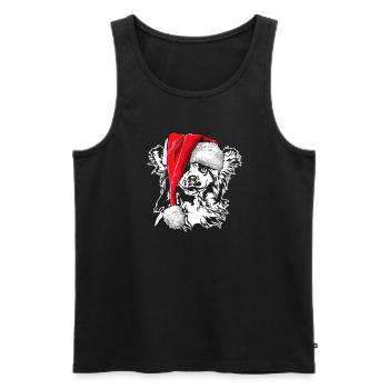 Père Noël chinois Chien à crête Signes de Noël - Débardeur bio Premium Homme - noir - Devant - Michal (187cm)