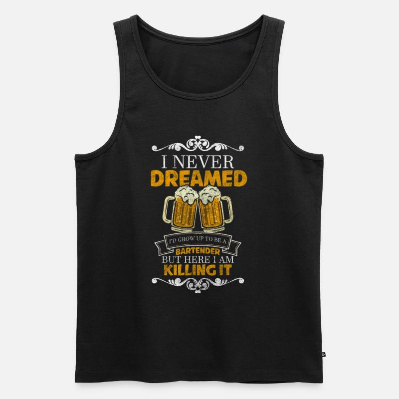 Cocktail Alkohol Shaker - Männer Premium Bio Tank Top - Schwarz