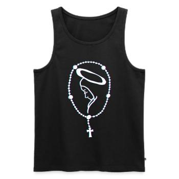 Faith Rosary Christian Believer Religious - Men's Premium Organic Tank Top - black - Front - Michal (187cm)