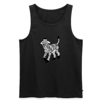 Dog with Zebra Pattern, Poodle, Funny, Crazy - Men's Premium Organic Tank Top - black - Front - AI Model Male 178 light (178cm)