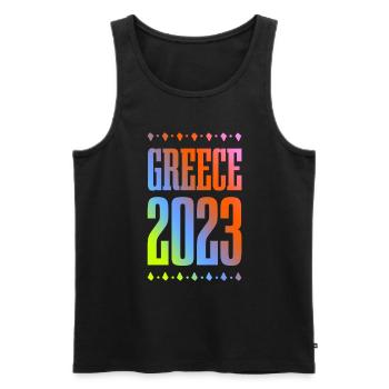 Greece 2023 - Männer Premium Bio Tank Top - Schwarz - Vorne - Michal (187cm)