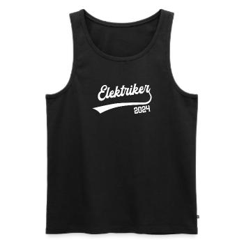 Elektriker 2024 Ausbildung Prüfung Elektrik Azubi - Männer Premium Bio Tank Top - Schwarz - Vorne - Michal (187cm)