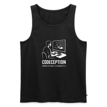 Codeception - Men's Premium Organic Tank Top - black - Front - AI Model Male 178 light (178cm)