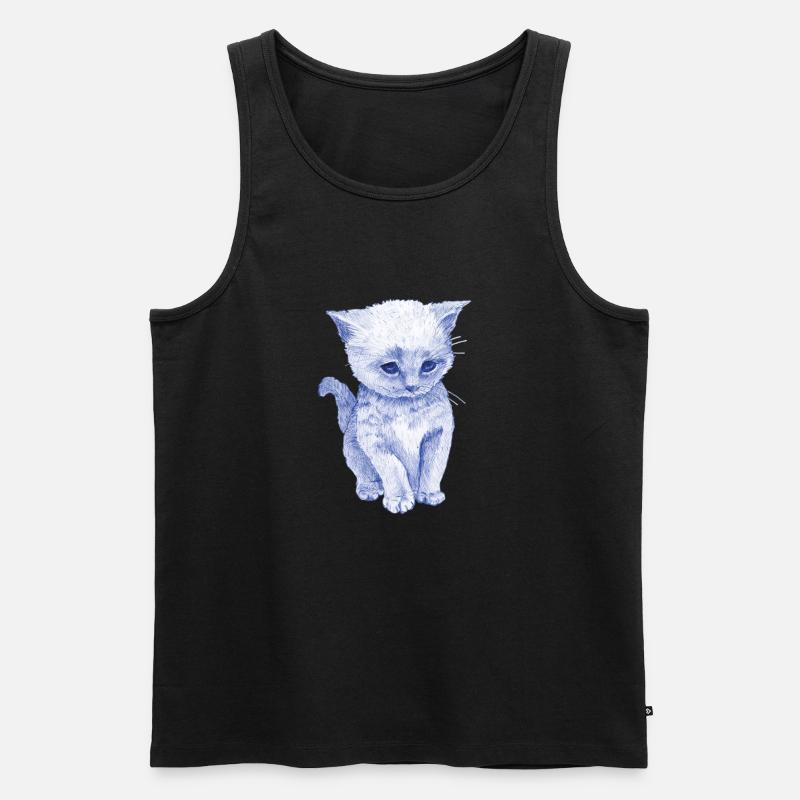 Schmuse Katze - Männer Premium Bio Tank Top - Schwarz