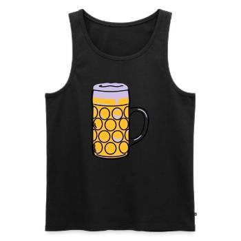 Bierkrug, Schoppen, Maß - Männer Premium Bio Tank Top - Schwarz - Vorne - AI Model Male 178 light (178cm)