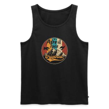 Jubiläum April 1968 | Geschenk April 1968 - Männer Premium Bio Tank Top - Schwarz - Vorne - Michal (187cm)
