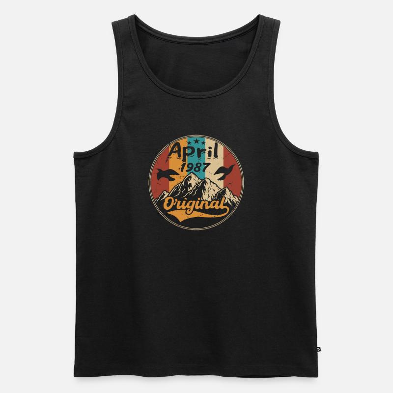 Jubiläum April 1987 | Geschenk April 1987 - Männer Premium Bio Tank Top - Schwarz