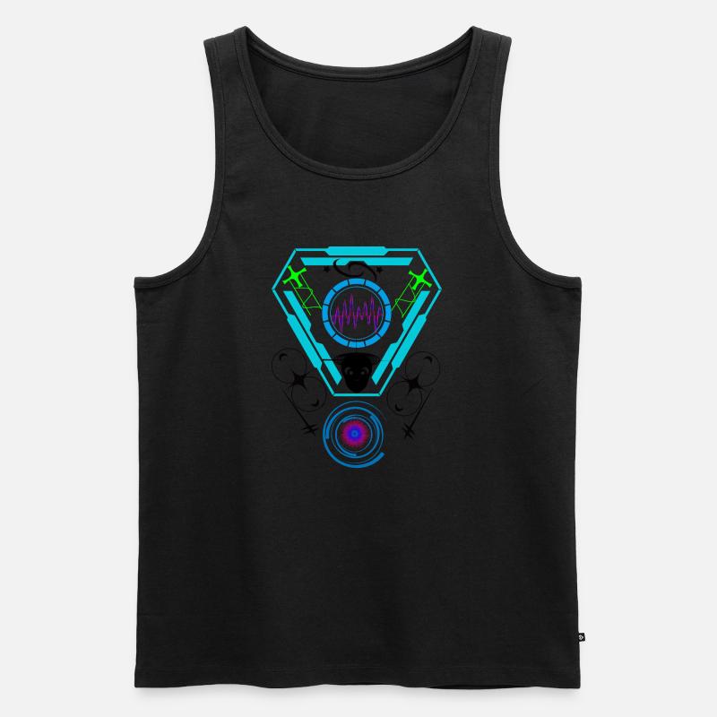 Techno Rave - Männer Premium Bio Tank Top - Schwarz
