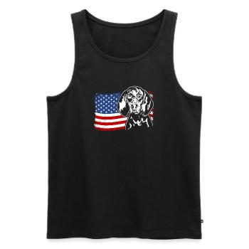 Noir Et Tan Coonhound US America Drapeau Wilsigns - Débardeur bio Premium Homme - noir - Devant - Michal (187cm)
