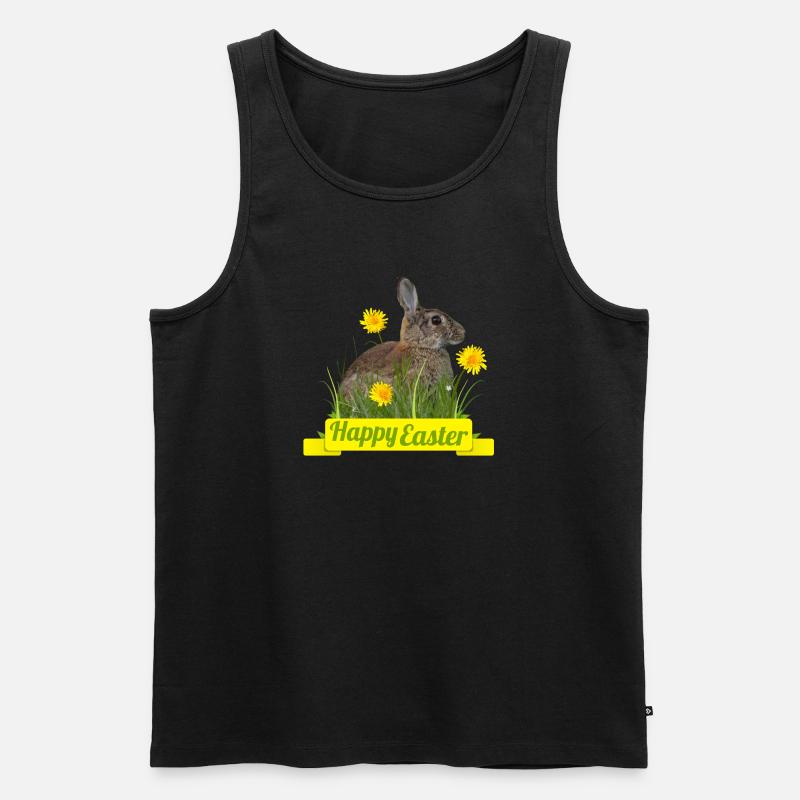 Happy Easter rabbit cony - Männer Premium Bio Tank Top - Schwarz