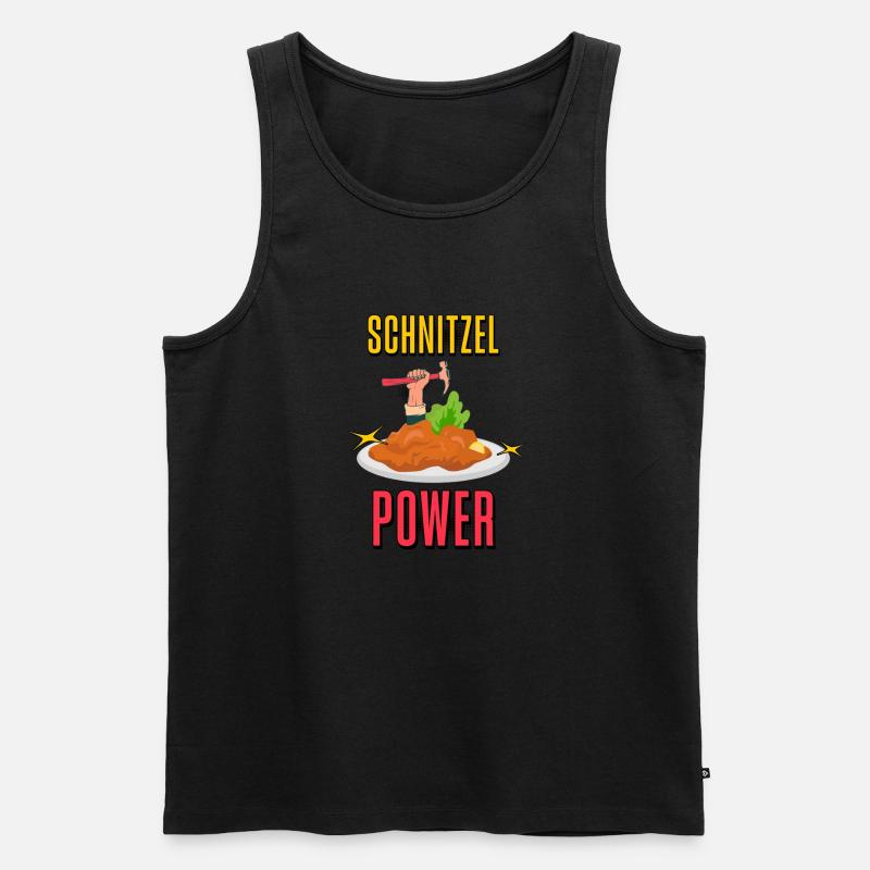 Schnitzel Power, Schnitzel Kraft - Männer Premium Bio Tank Top - Schwarz