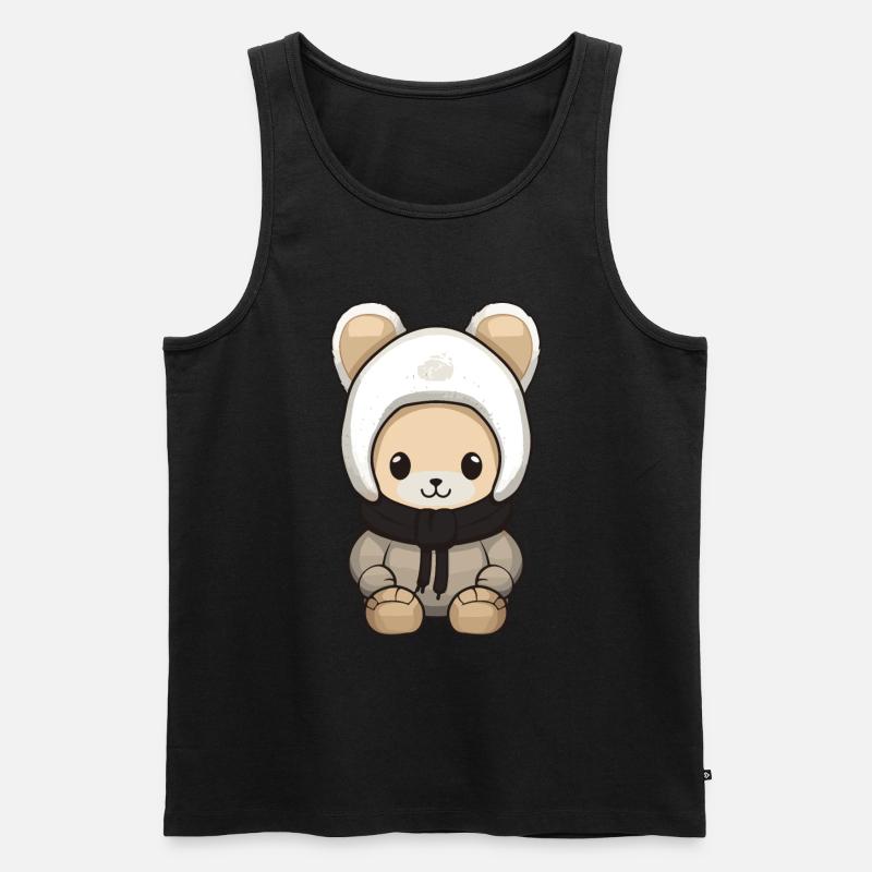 Hase Winter Comic Niedlich - Männer Premium Bio Tank Top - Schwarz