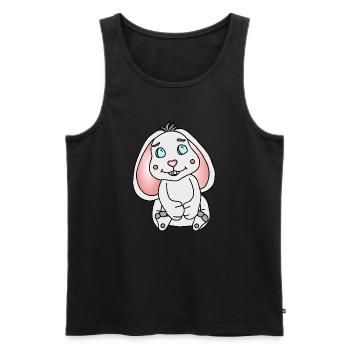 Süßer Hase mit Schlappohren - Männer Premium Bio Tank Top - Schwarz - Vorne - Michal (187cm)