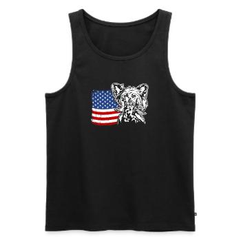 Chien chinois à crête US Amérique drapeau Wilsigns - Débardeur bio Premium Homme - noir - Devant - Michal (187cm)