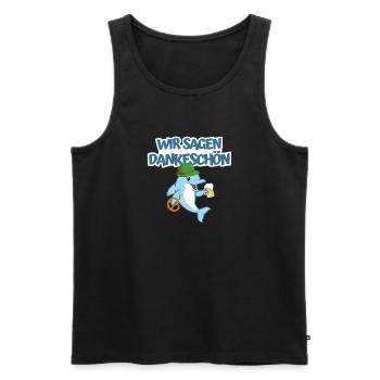 Wir sagen Dankeschön Oktober - Männer Premium Bio Tank Top - Schwarz - Vorne - Michal (187cm)