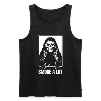 Grim Reaper - smoke a lot - Men's Premium Organic Tank Top - black - Front - Michal (187cm)