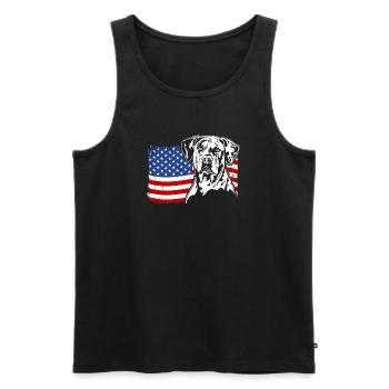 Catahoula Chien Léopard Amérique Drapeau Chiens Wilsigns - Débardeur bio Premium Homme - noir - Devant - AI Model Male 178 light (178cm)