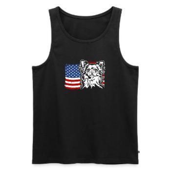Chihuahua US Amérique Drapeau Chiens Chien Wilsigns - Débardeur bio Premium Homme - noir - Devant - AI Model Male 178 light (178cm)