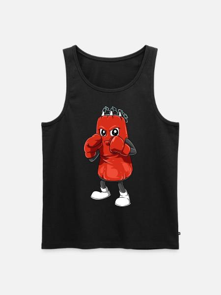 Lustiger Boxsack mit Boxhandschuhen - Männer Premium Bio Tank Top - Schwarz