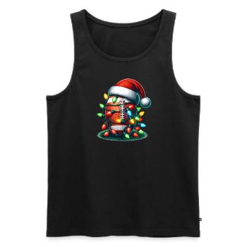 Football Christmas - Men's Premium Organic Tank Top - black - Front - Michal (187cm)