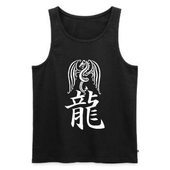 Japanese white dragon - Men's Premium Organic Tank Top - black - Front - Michal (187cm)