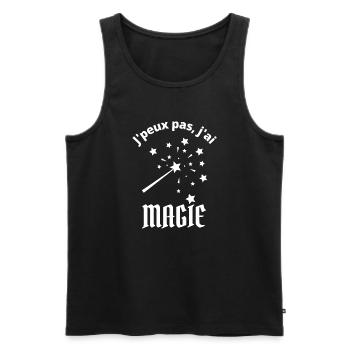 je peux pas j ai magie étoiles baguette magique - Débardeur bio Premium Homme - noir - Devant - AI Model Male 178 light (178cm)