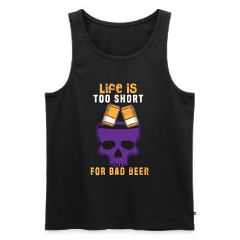 Beer Beer Drinker Party Pub Alcohol - Men's Premium Organic Tank Top - black - Front - Michal (187cm)