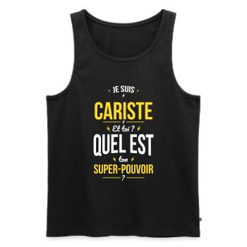 Je suis cariste - Super-pouvoir - Débardeur bio Premium Homme - noir - Devant - AI Model Male 178 light (178cm)