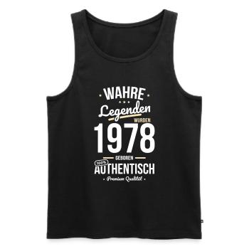 45. Geburtstag - Legenden wurden 1978 - Männer Premium Bio Tank Top - Schwarz - Vorne - Michal (187cm)