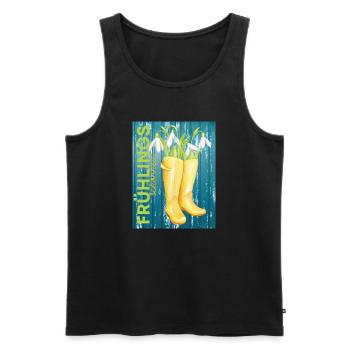 Spring Beauty Spring - Vocabulary - Men's Premium Organic Tank Top - black - Front - AI Model Male 178 light (178cm)