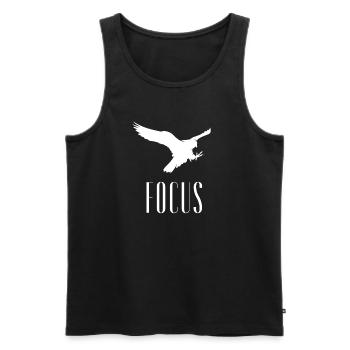 Focus Eagle Discipline Productivity Mindset - Men's Premium Organic Tank Top - black - Front - AI Model Male 178 light (178cm)