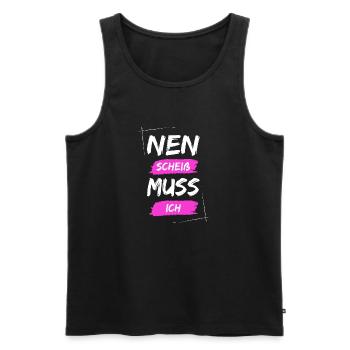 Nen scheiß muss ich - Männer Premium Bio Tank Top - Schwarz - Vorne - AI Model Male 178 light (178cm)