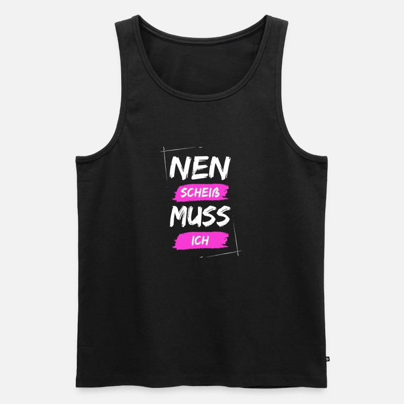 Nen scheiß muss ich - Männer Premium Bio Tank Top - Schwarz