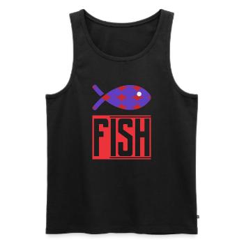 FISH. HUMOR. FISH. SARDINE. APRIL FOOL - Men's Premium Organic Tank Top - black - Front - Michal (187cm)