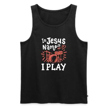 Schlagzeug Schlagzeuger - Männer Premium Bio Tank Top - Schwarz - Vorne - Michal (187cm)