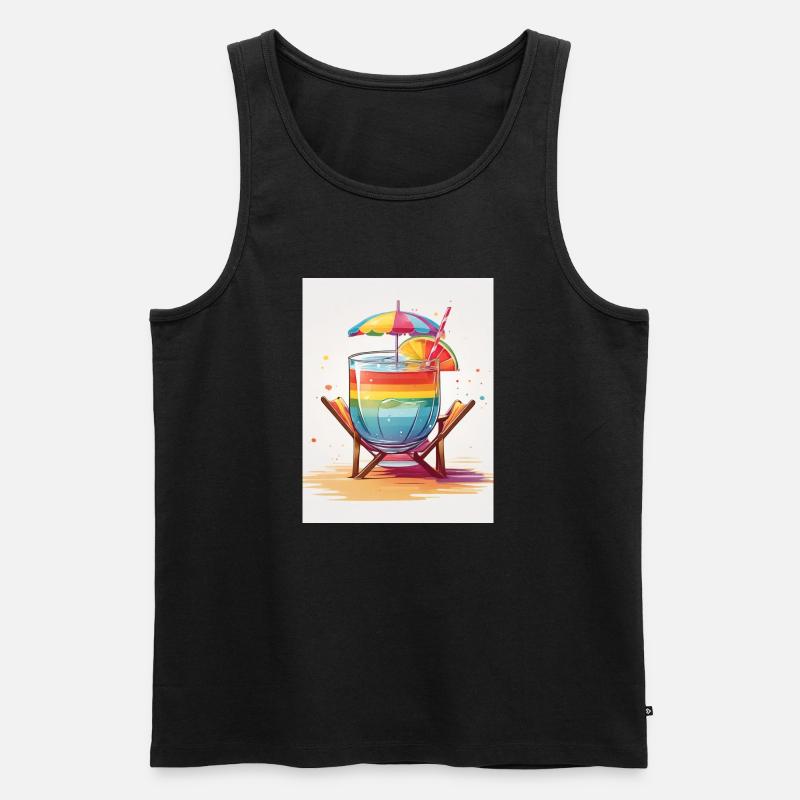 Regenbogen-Cocktail - Männer Premium Bio Tank Top - Schwarz