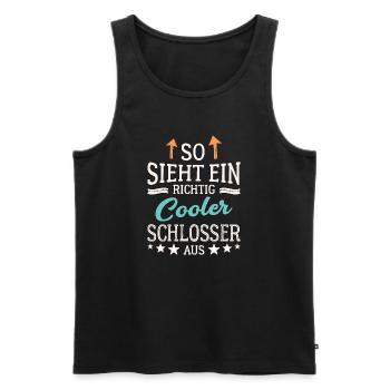 So sieht ein richtig cooler Schlosser aus - Männer Premium Bio Tank Top - Schwarz - Vorne - Michal (187cm)