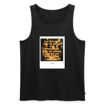 Judge - Men's Premium Organic Tank Top - black - Front - AI Model Male 178 light (178cm)