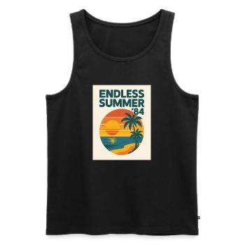 Endless Summer '84 - Männer Premium Bio Tank Top - Schwarz - Vorne - AI Model Male 178 light (178cm)