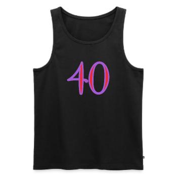 40. 40 YEARS. 40th ANNIVERSARY. 40 YEARS ANNIVERSARY. - Men's Premium Organic Tank Top - black - Front - Michal (187cm)