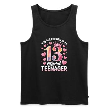 13th birthday teenager gift - Men's Premium Organic Tank Top - black - Front - Michal (187cm)