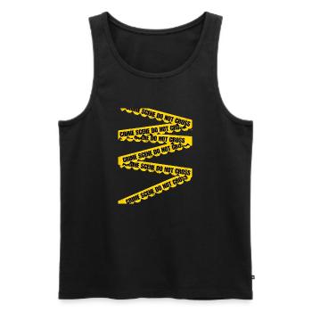 T-shirt à ruban de barrière de scène de crime - Débardeur bio Premium Homme - noir - Devant - AI Model Male 178 light (178cm)