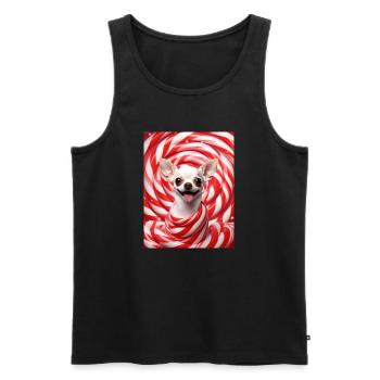 Chihuahua Candy Swirl - Männer Premium Bio Tank Top - Schwarz - Vorne - AI Model Male 178 light (178cm)
