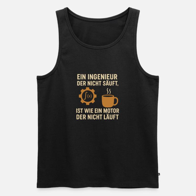 Ingenieur Humor Kaffee Motor - Männer Premium Bio Tank Top - Schwarz