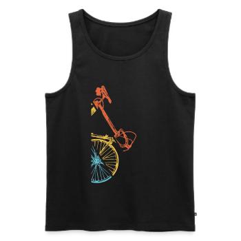 Vélo De Route Cycliste Cyclisme Super Vintage - Débardeur bio Premium Homme - noir - Devant - Michal (187cm)