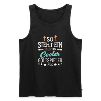 So sieht ein richtig cooler Golfspieler aus  - Männer Premium Bio Tank Top - Schwarz - Vorne - Michal (187cm)