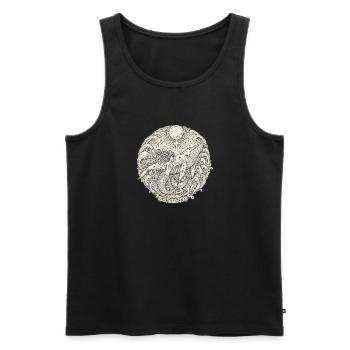 Ozeanische Umarmung Mermaids - Männer Premium Bio Tank Top - Schwarz - Vorne - AI Model Male 178 light (178cm)