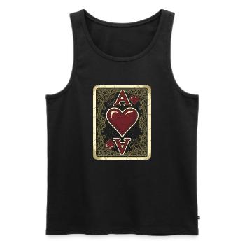 Herz Ass Kartenspiel Kostüm Karneval Fasching - Männer Premium Bio Tank Top - Schwarz - Vorne - AI Model Male 178 light (178cm)