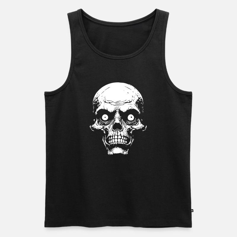 Psycho Schädelgrafik - Männer Premium Bio Tank Top - Schwarz