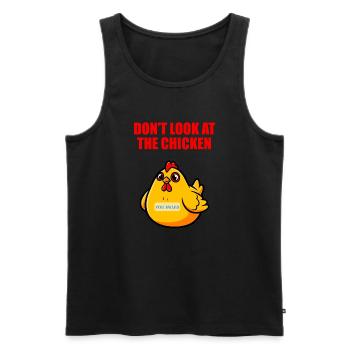 Ne regardez pas le poulet - Humour drôle - Débardeur bio Premium Homme - noir - Devant - AI Model Male 178 light (178cm)